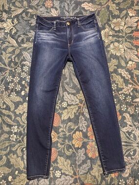 American Eagle Outfitters Dark Blue High-Rise Skinny Jeans